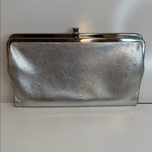 HOBO Laurel Metallic Silver Clutch